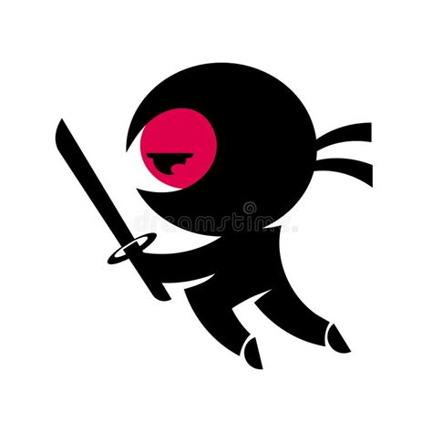 Ninja Warrior Icon Simple Black Ninja Head Logo Illustration Stock