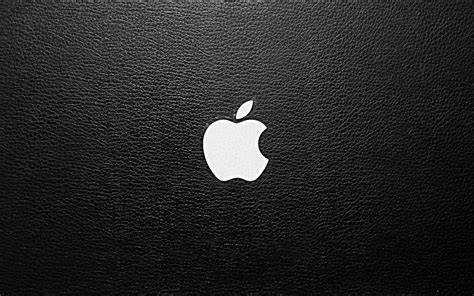 Desktop Wallpaper Apple Logo On Leather Desktop Wallpaper
