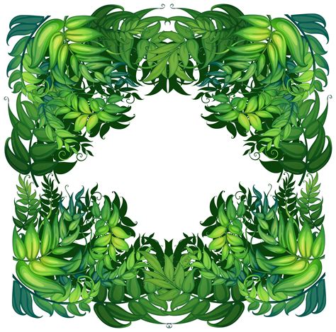Find illustrations of leaf border. Border template with green leaves - Download Free Vectors ...