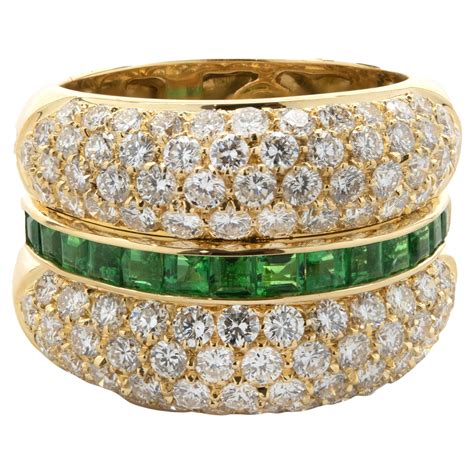 18 karat yellow gold emerald diamond ruby and sapphire cigar band for sale at 1stdibs