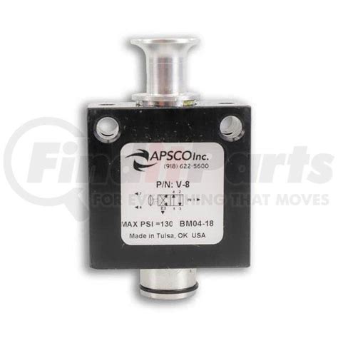 V 8 By Apsco Air Control Valve 4 Way Push Pull 2 Position Single