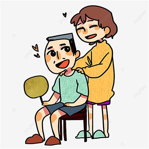 Father Daughter Dance Clipart Vector Daughter Giving Father A Massage Fathers Day Massage