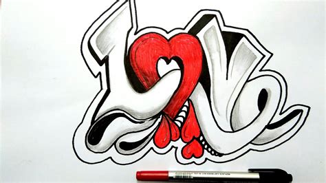 How To Draw Graffiti Love Youtube