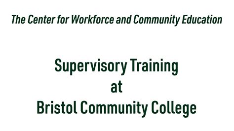 Supervisory Training At Bristol Community College Youtube