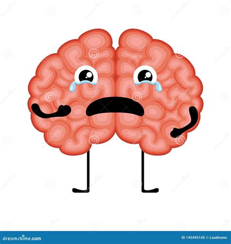 Isolated Crying Brain Cartoon Stock Vector Illustration Of Creative