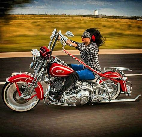 Stylish Girl With Harley Davidson Bike Image Harley Davidson Bikes