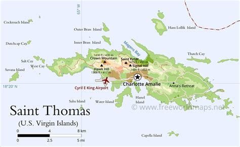 United States Virgin Islands Map Geographical Features Of United