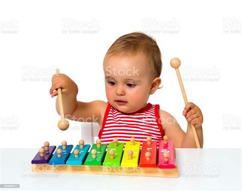 Cute Baby Playing The Xylophone Stock Photo Download Image Now