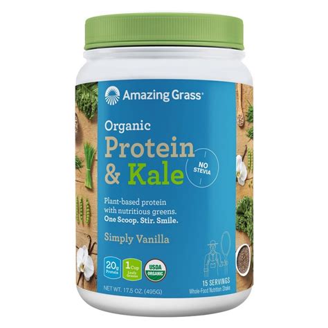 I ordered this to add vit. Amazing Grass Organic Protein & Kale Powder - Vanilla - 17 ...