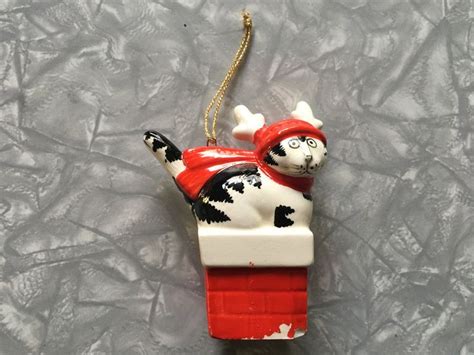 1981 Klibans Cats Ceramic Christmas Ornament B Kliban Etsy Canada