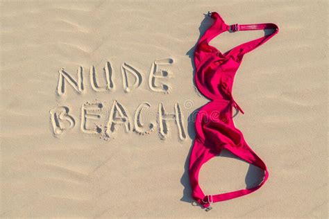Close Up Of Woman Bra At Nude Beach Concept Of Sunbathing Naked On The