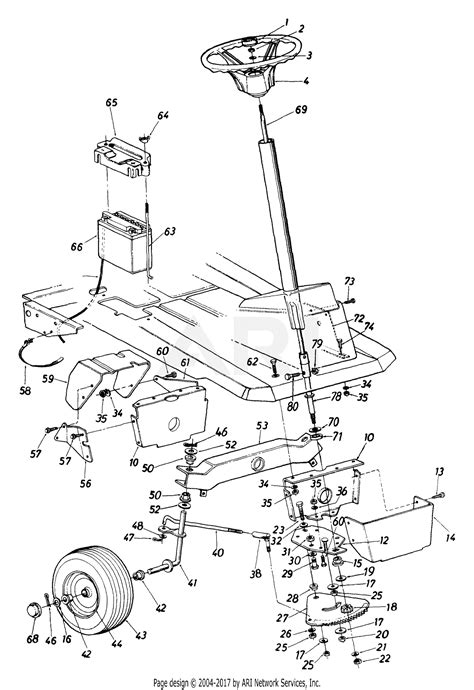 Mtd 133b561b190 R 10 1993 Parts Diagram For Steering Axle And Wheel