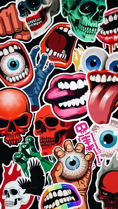 1920x1080px 1080p Free Download Bad Skull Stickers Eyes Fist Hand