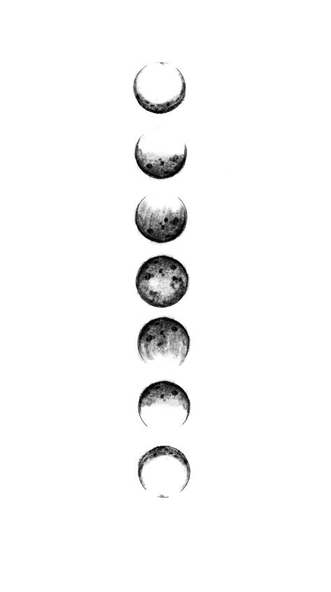 Moon Phases Tattoo Stencil
