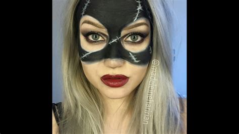 Quick Tutorial Catwoman Mask Halloween Facepaint Youtube