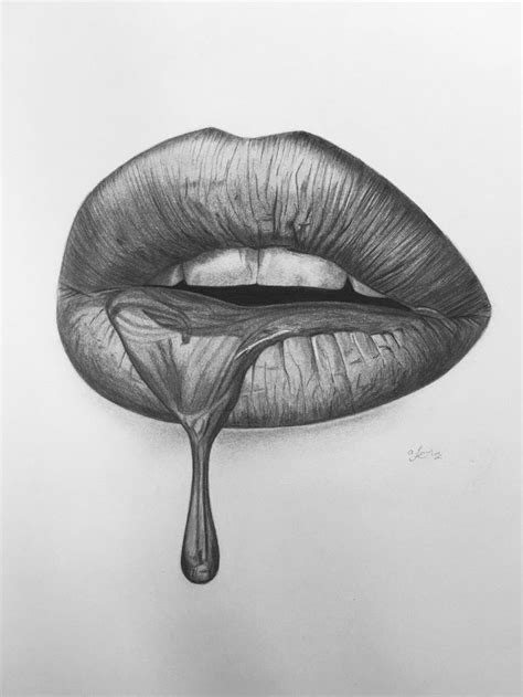 Dripping Lip No2 2020 Pencil Drawing By Amelia Taylor In 2021 Art