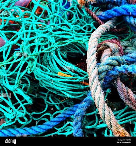 Fishing Net And Rope Stock Photo Alamy
