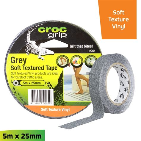 Croc Grip 5m X 25mm Grey Soft Textured Tape Bunnings Australia