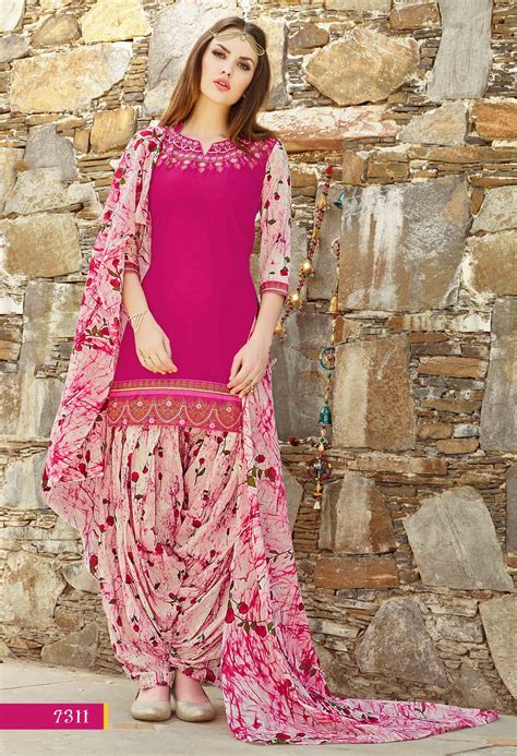 Fashionnow Pink Cotton Patiala Salwar Kameez Patiala Dress Pakistani
