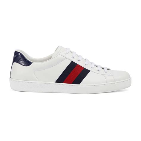 Gucci Ace Leather Low Top Sneaker In White For Men Save 10 Lyst