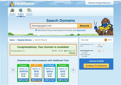 Registering A Domain Name With Hostgator
