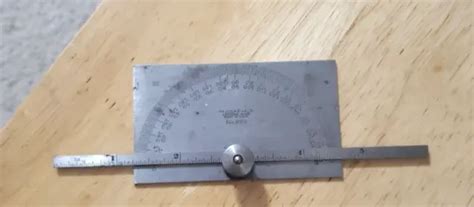 Vintage Lufkin Rule Co Steel Protractor Depth Gage Gauge No 892 17