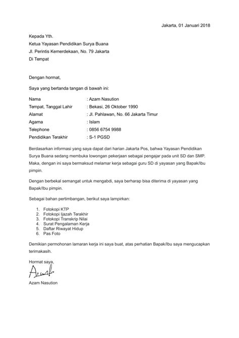 Anda harus mencantumkan informasi secara. 10+ Contoh Surat Lamaran Kerja Guru Terbaru Berbagai Jenjang