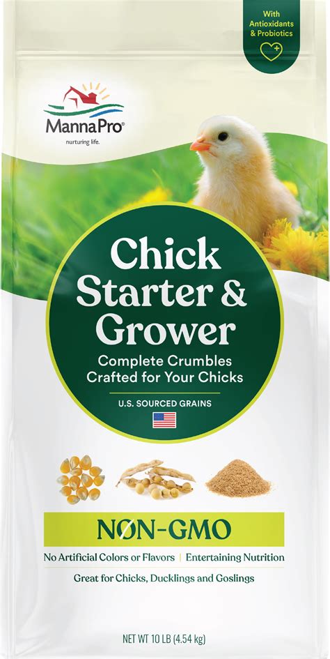 Manna Pro Chick Starter And Grower Chick Crumbles Non Gmo With Antioxidants And Probiotics