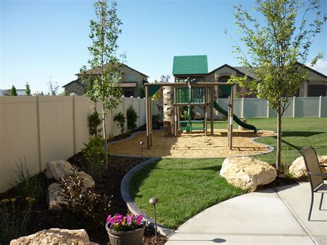 Play Ground Water Feature Backyard Landscaping In South Jordan Utah
