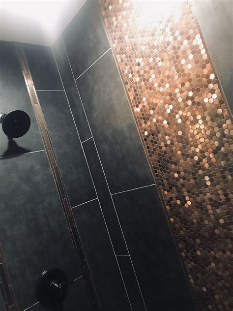 Luxurious Copper Tile Shower