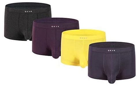 GKVK Mens 4 Pack Micro Modal Separate Pouches Trunks Low Rise Give N Go