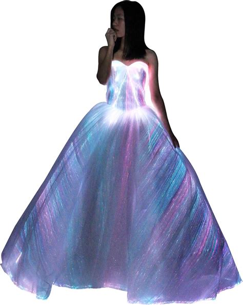 Led Light Up Fiber Optic Formal Luxury Glowing Party Wedding Dress
