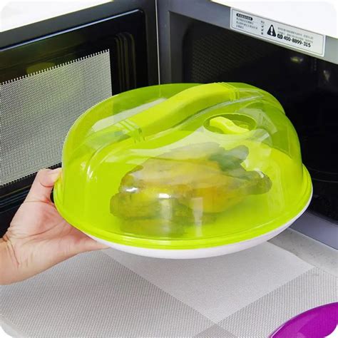 Microwave Food Cover Plate Vented Splatter Protector Clear Kitchen Lid