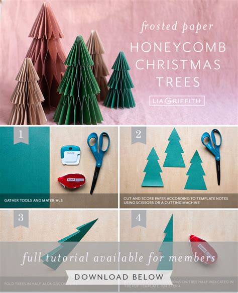 Frosted Paper Honeycomb Trees For Holiday Mantel Lia Griffith