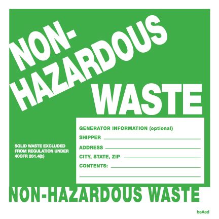 X Non Hazardous Waste Label Blank Decal Pkg Basf Client Portal