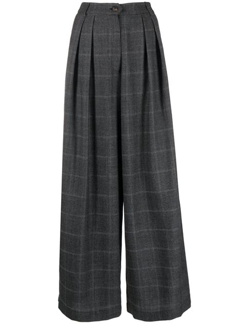 Société Anonyme Andy Checked Pleated Wide Leg Trousers Farfetch