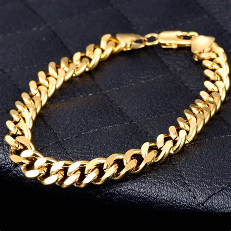 Simple Cuban Link Gold Bracelet Bracelet For Men 18 Karat Etsy