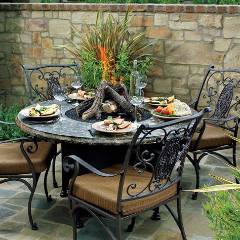 Aluminum fire table to your patio, deck or backyard. Patio Table with Fire Pit in Middle | Fire pit table