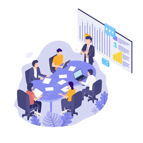 Office Business Meeting Vector Art Png Vector Flat Business Style
