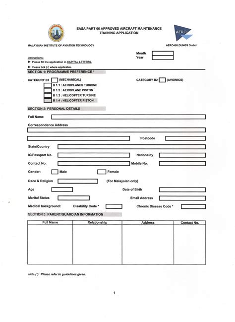 Training Application Form For Easa Part 66 Program By Zulkefli Harun
