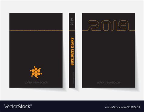Cover Of Business Diary For 2019 With Logo Design Vector Image