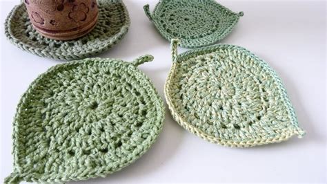 Pretty Leaf Coasters Crochet Pattern Youtube