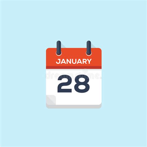 28 January Calendar Vector Illustration Stock Vector Illustration