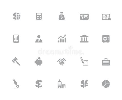 Business And Finance Icons 32 Pixels Icons White Series Stock Vector