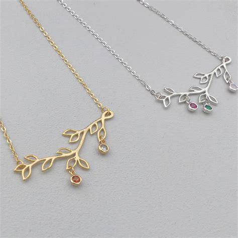 On sale now, worldwide free shipping. Personalised Family Tree Birthstone Necklace By Evy ...