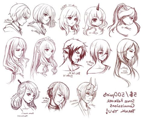 Anime Hairstyles Female Drawing Skushi