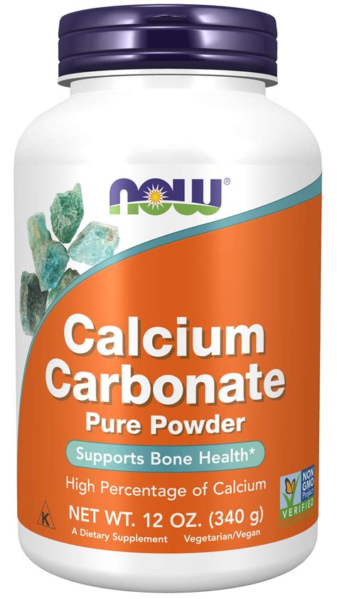 Now Supplements Calcium Carbonate Powder High Percentage Of Calcium