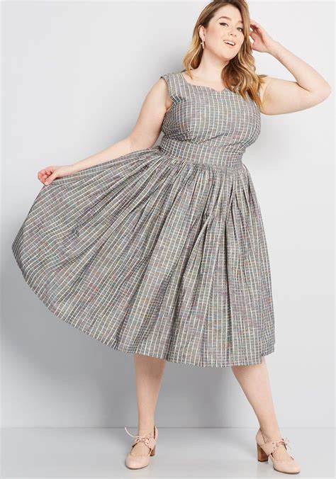 Modcloth Fabulous Fit And Flare Dress With Pockets Gray Modcloth