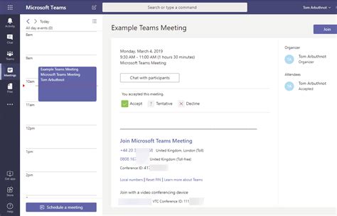 Looking for the best meeting software? Calendar App in Microsoft Teams