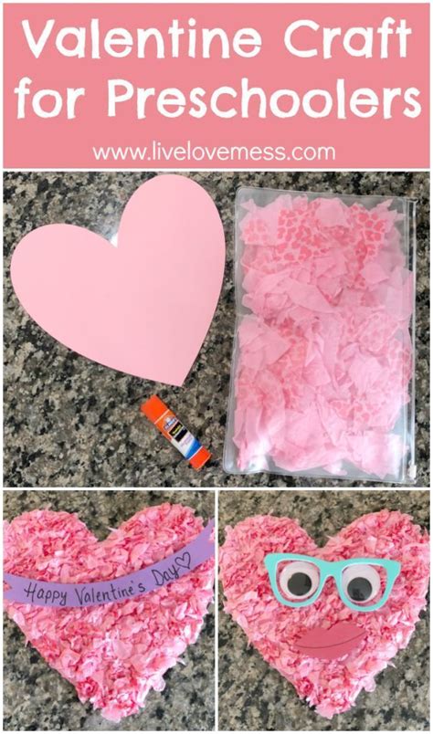 Valentine Craft for Preschoolers: Tissue Paper Heart ...